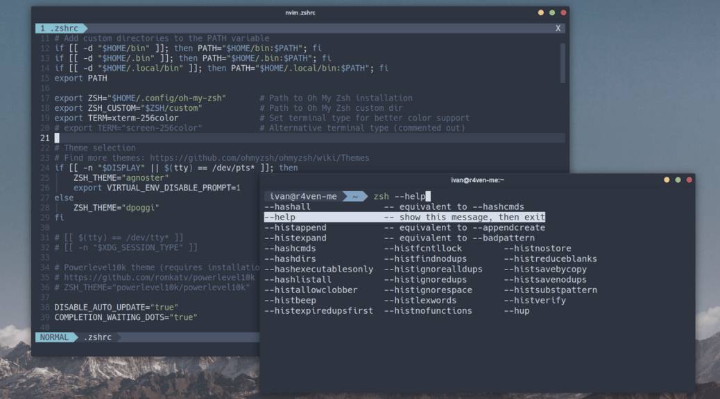 Тонкая настройка .zshrc при использовании oh-my-zsh 