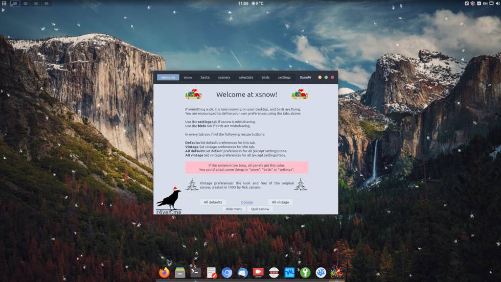 Xsnow — падающий снег на вашем рабочем столе Linux 